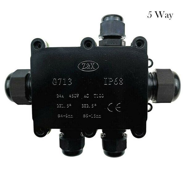 

2/3/4/5/6 way junction box ip68 waterproof connector fire-retardant black