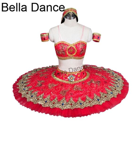 

red spanish corsaire yagp competiton tutu women professional pancake tutu costumebt8982, Black;red