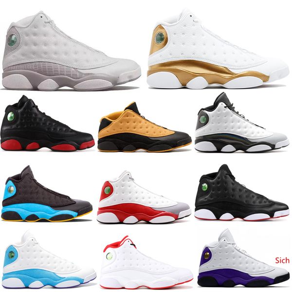 

men basketball shoes 13 13s cap and gown black cat atmosphere grey he got game love & respect bred mens trainers sports sneakers 7-13