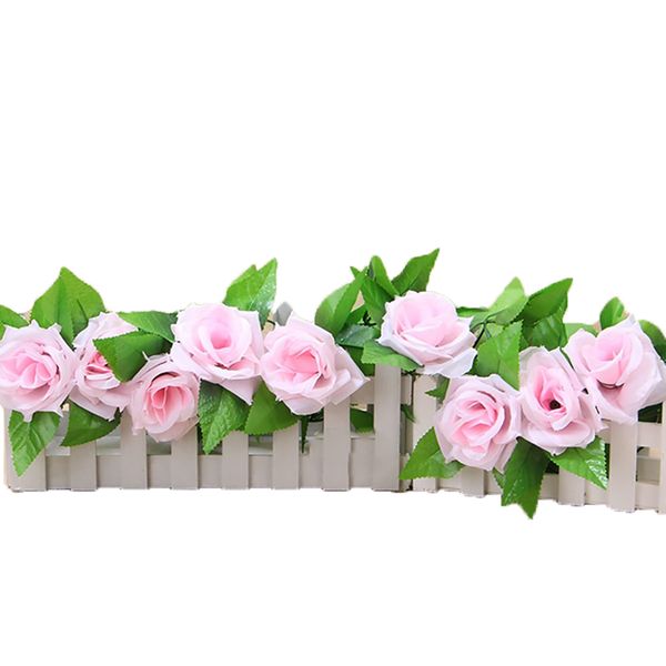 

1pc silk rose vine realistic hanging garland with leaves artificial flowers plants for l wedding home party garden craft art