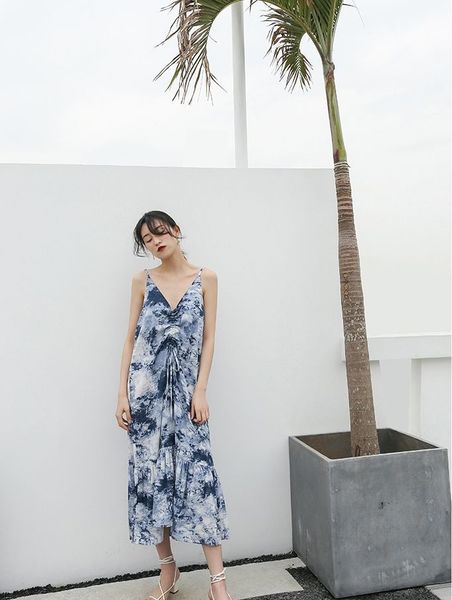 

2019 лето новый женщин платья off-плечу листья лотоса рукава плиссированные платье sexy шифон печати платье женский, Black;gray