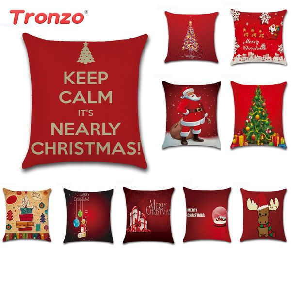 

tronzo 45x45cm рождественская наволочка рождественский старик домашний диван украшение наволочка украшение 2020