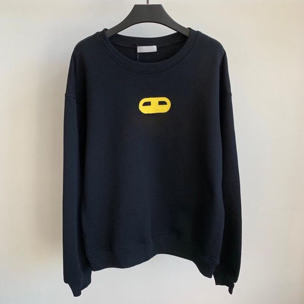 

19fw yellow geometric printing black long sleeve sweatshirt fashion pullover cool street casual men women couple pullover o-neck hfhlwy084