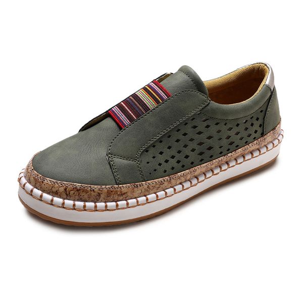 

new fashion women shoes flat-bottomed casual breathable mesh female loafers tide retro hollow shoes ladies footwear large size, Black