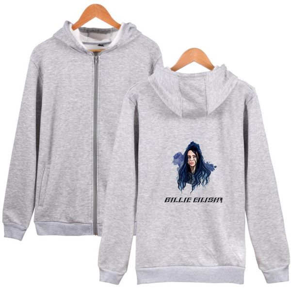 

super stars billie eilish hoodie zipper coat hip hop mens kpop singers jacket pullover casual be sweatshirt autumn streetwear, Black;brown