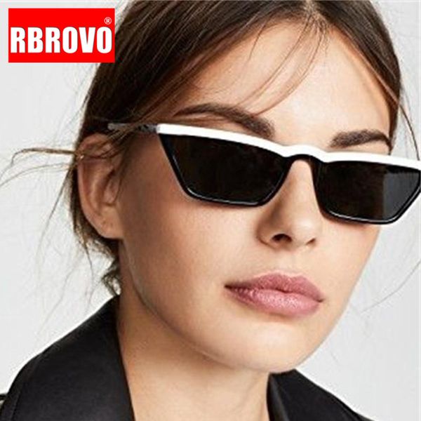 

rbrovo cat eye retro sunglasses women luxury sun glasses for women/men vintage sunglasses women small feminino, White;black
