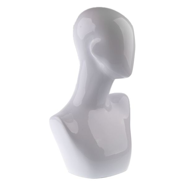 

white mannequin male female neck head shoulders model hair hat wigs glasses stand jewelry scalf necklace display