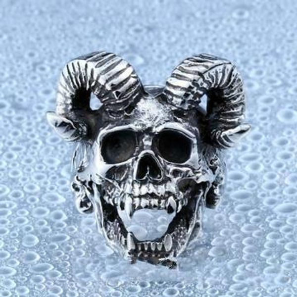 

sheep head designer кольца punk стиль мужские кольца demon alternative кольца моды личности скелет ювелирные изделия свободный shipping7, Golden;silver