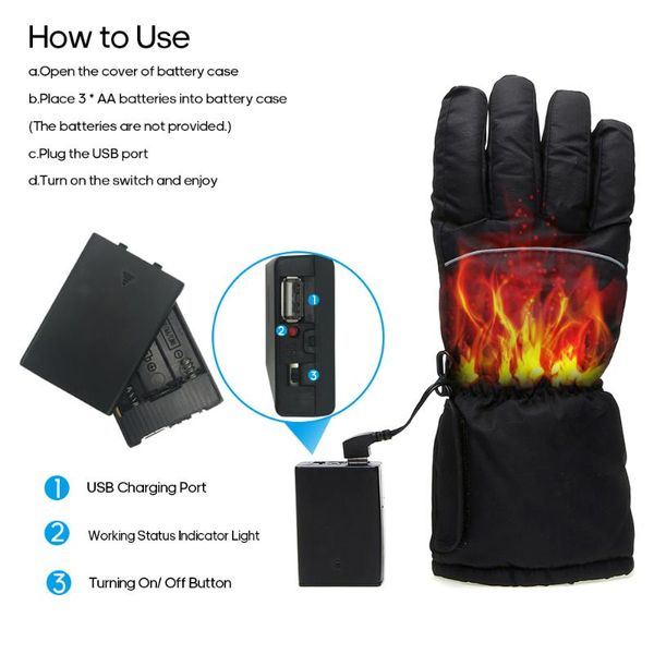 

heated gloves battery powered operated thermal gloves hand warmer for outdoor activities climbing skiing hiking cycling