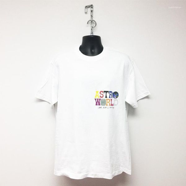 

футболки письмо печати земли логотип homme одежда круглый вырез с коротким рукавом тройники трэвис скотт astroworld мужские летние дизайнер, White;black