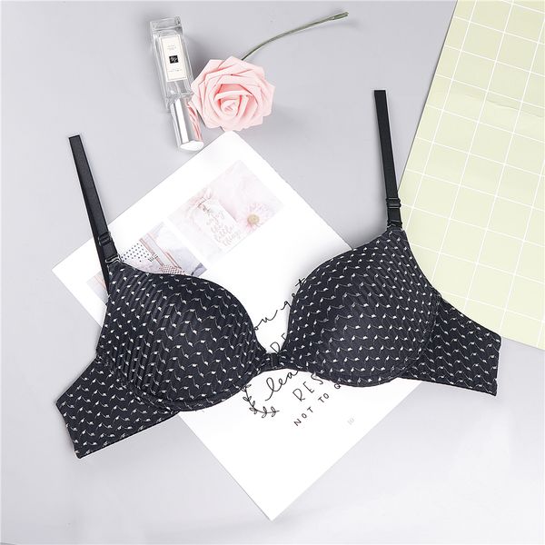 

new front closed push up brassiere underwire bra for women underwear solid color female lingerie, Red;black