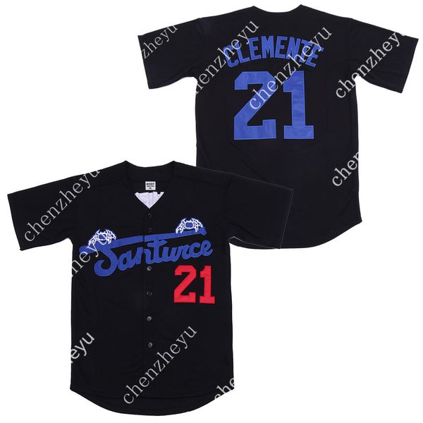 

roberto clemente jersey #21 puerto rico baseball jersey 243581574, Blue;black