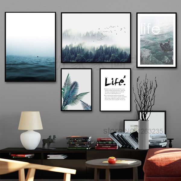 

forest sea nordic poster posters and prints cuadros picture wall art canvas painting wall pictures for living room unframed