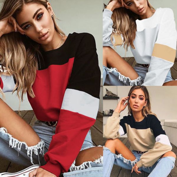 

womens long sleeve hoodies sweatshirt jumper hooded pullover blouse coat, Black