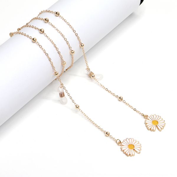 

geamg simple golden white daisies color-retaining bead metal simple golden white daisies color-retaining bead glasses metal chain glasses ch, Blue
