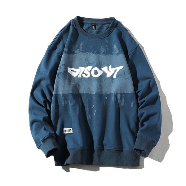 

spring new men's hoodie letter printing casual autumn coat round neck long sleeve large size pullover men 5xl, Black