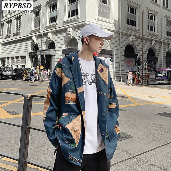 

шерсть пальто мужчины 2019 new tide brand мода печати hip hop hooded повседневный высокого качества с длинным рукавом harajuku куртка ветров, Black;brown