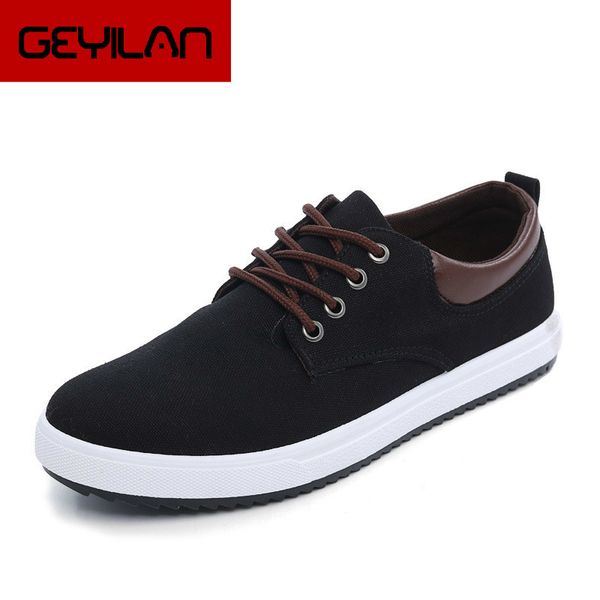 

canvas shoes for men breathable comfortable casual shoes mens fashion lace-up brand flat loafers canvas 2019, Black