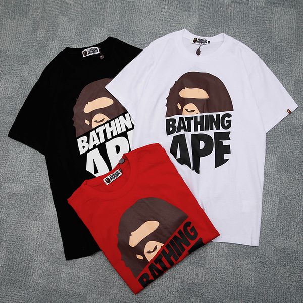 

bape mens designer t shirt fashion mens short sleeves a bathing ape cotton t shirt tees, White;black
