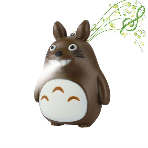 

мультяшный брелок со светодиодной подсветкой для ночного музыки музыкальный аварийный фонарик рюкзак подвеска тоторо детские подарки синий с