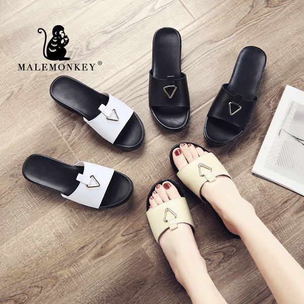 

male monkey 1161 fashion ladies flats slippers 2020 summer fashion outdoor beach slippers flat sandals female black
