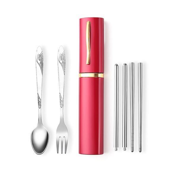 

3pcs/set stainless steel fork spoon chopsticks travel camping cutlery tools outdoor camping tableware set