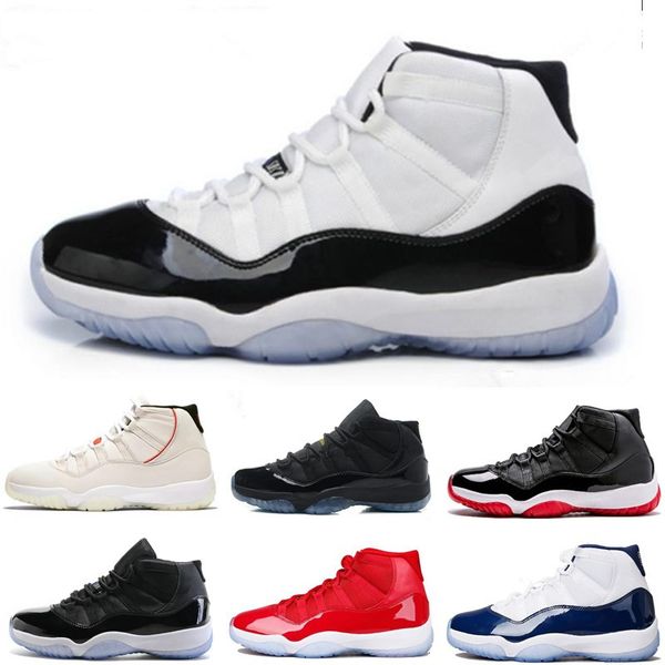 

11s mens basketball shoes 11 prm heiress gym red midnight navy space jams men women cap and gown sports shoes sneaker size 7-13
