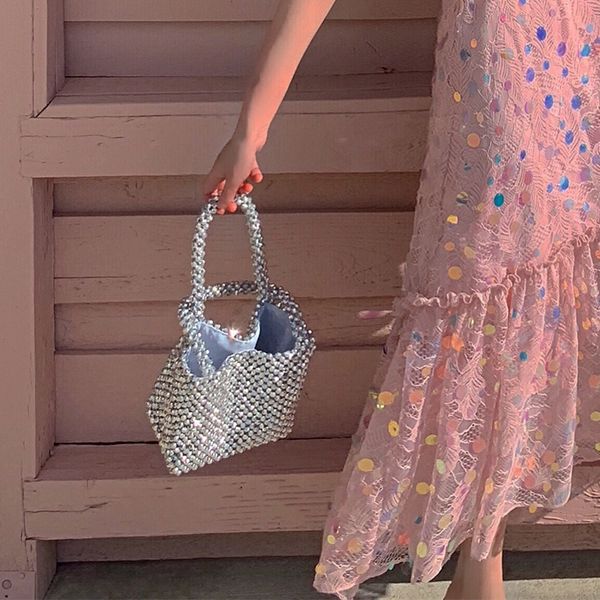 

ins same beaded handbag pearl bag women's 2019 new luxury handbags women bags designer