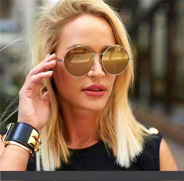 

women designer sunglasses ultra-light metal round frame fashion popular summer simple style uv 400 lens sg 7048, White;black