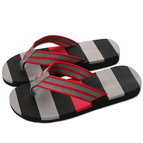 

2019 summer men slipper comfortable slippers striped color indoor shoes eva non-slip flip-flops beach shoes zapatillas pantuflas, Black