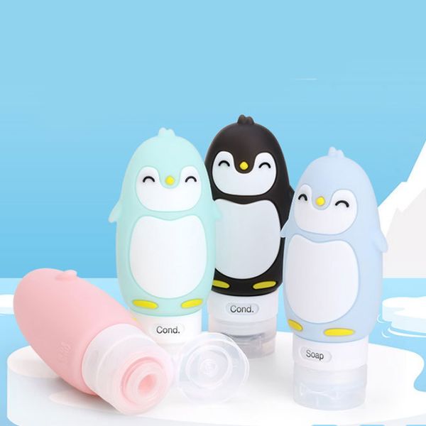 

home shampoo container portable travel silicone squeeze bottle penguin shaped hand operated soap liquid dispenser