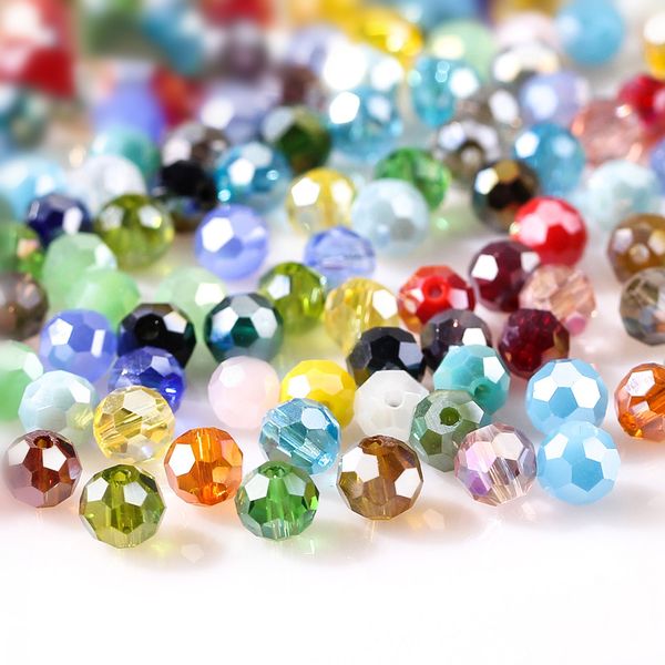 

3 4 6 8mm czech round spacer glass beads for jewelry making diy accessories colorful faceted crystal beads wholesale