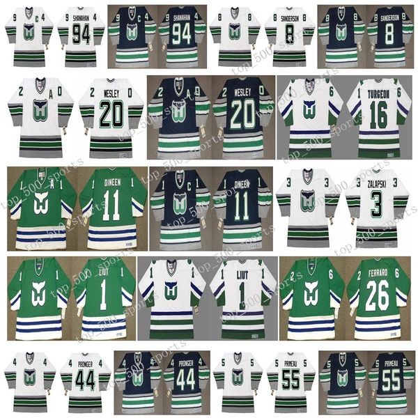 

vintage hartford whalers jerseys 94 brendan shanahan 8 geoff sanderson 44 chris pronger 55 keith primeau 30 millen 28 larouche retro hockey, Black;red