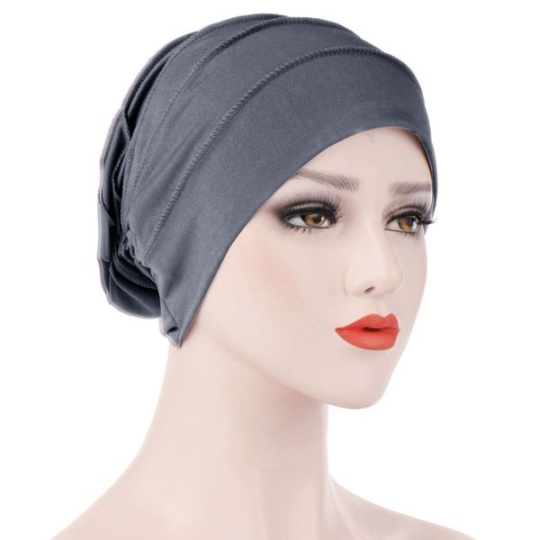 

sleeper #h5 2019 new fashion women india hat muslim ruffle cancer chemo hat beanie scarf turban head wrap cap ing, Blue;gray