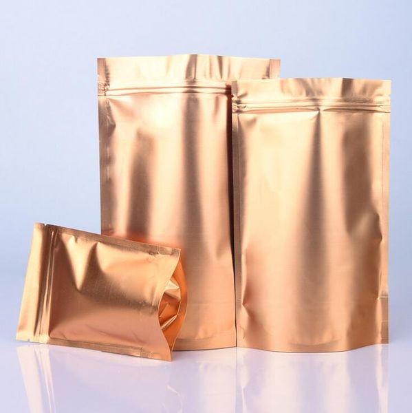 

50pcs dark gold тупой алюминиевые хозрасчетный мешок кости мешок для упаковки пищевых продуктов b ag