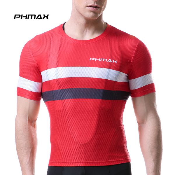 

phmax 4 colors pro superlight bike cycling base layers cool mesh bicycle shirt breathable cycling jerseys clothing 2020, Black;red