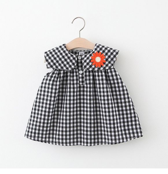 

4 pieces/lot) 2020 summer girl's dress plaid 042107, Red;yellow