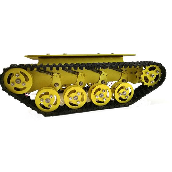 

12v arduino diy tracked robot smart car metal tank chassis kit - golden 2020 new arrival