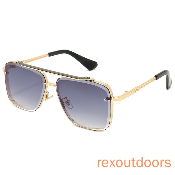 

2020 new men's high-quality sunglasses fashion double beam square glasses personality slice lenses meter bound sunglasses