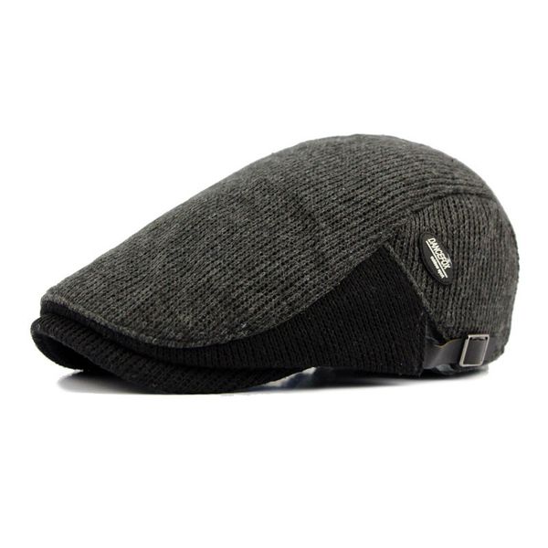 

ht1061 adjustable autumn winter beret caps breathable knitted flat caps women men beret hats thick warm dad hats, Blue;gray