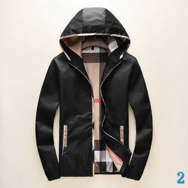 

designer men jackets fashion simple solid color coat burrbberry fashion hooded zipper cardigan jacket trend temperament plus size m-3xl2, Black;brown
