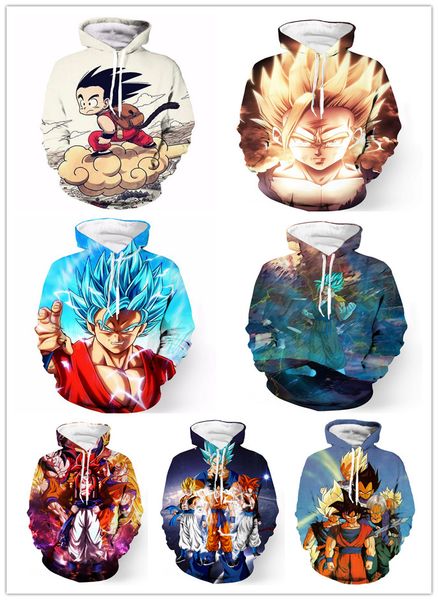

fashion womens/mens anime dragon ball z harajuku style funny db print casual hoodies with hat hoody plus size kk16, Black
