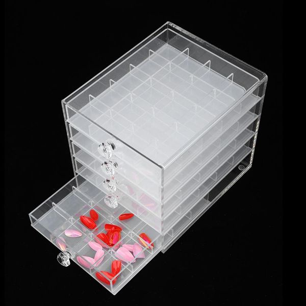 

five layers 100 grids acrylic detachable storage box transparent practical nail jewelry display case nail decoration display