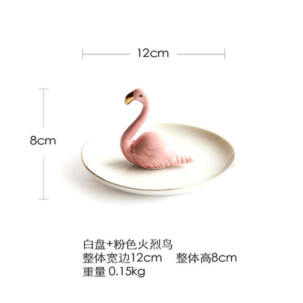 

small flamingo unicorn pineapple decorative dish plate porcelain jewelry dish necklace ring tray storage trinket vanity dish zj0519