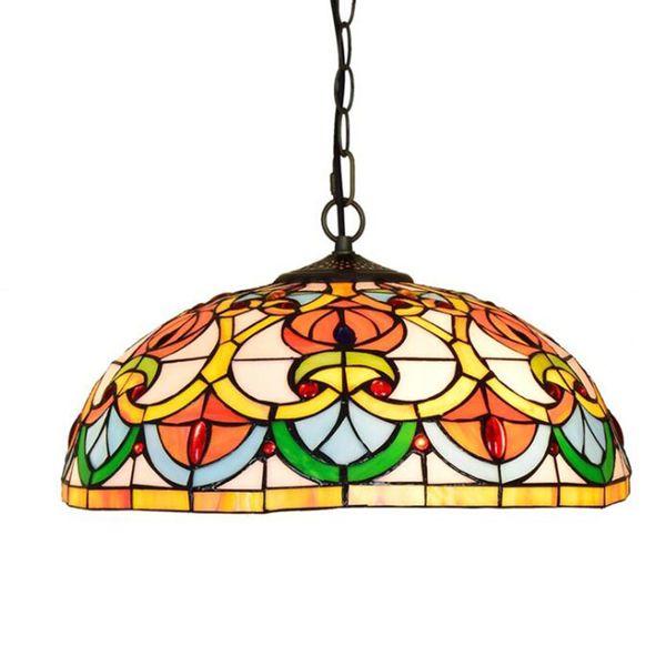 

tiffany style pendant lamp stained glass hanging light fixture decorate dinner room living room bedroom chandelier