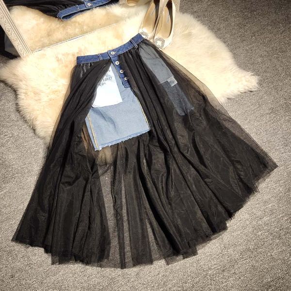 

new wife romantic trip 2 with chic trill fairy skirt veil cowboy ins skirts, Black