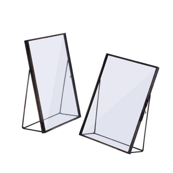

pack of 2 black glass metal p picture frame gift 15x20cm+10x15cm