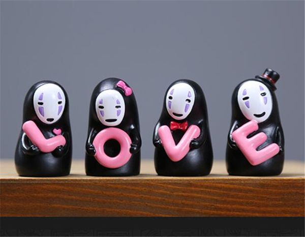 

wholesale] 20set animation love resin car ornament spirited away faceless man car dashboard decoration accessories couple gift