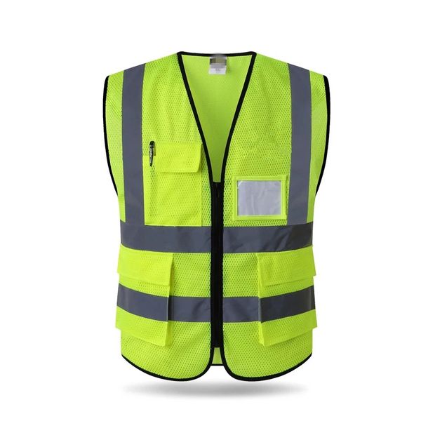 

customed high visibility reflective safety vest reflective vest multi pockets workwear safety waistcoat ing