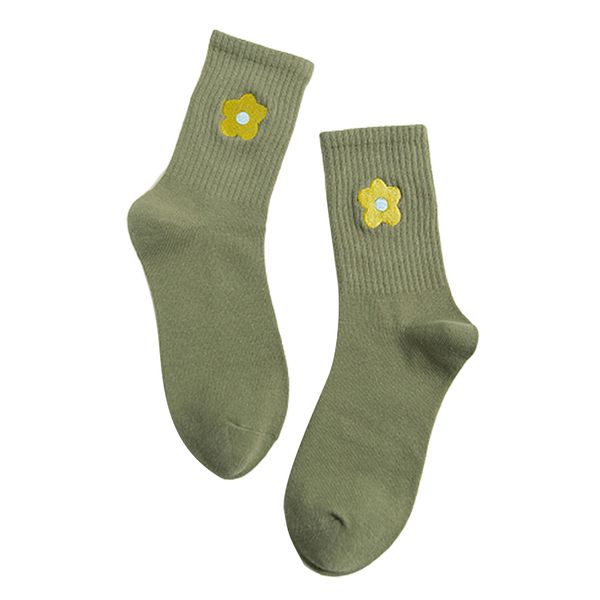 

womens flower crew socks harajuku causal novelty cute dress socks hosiery, Black;white